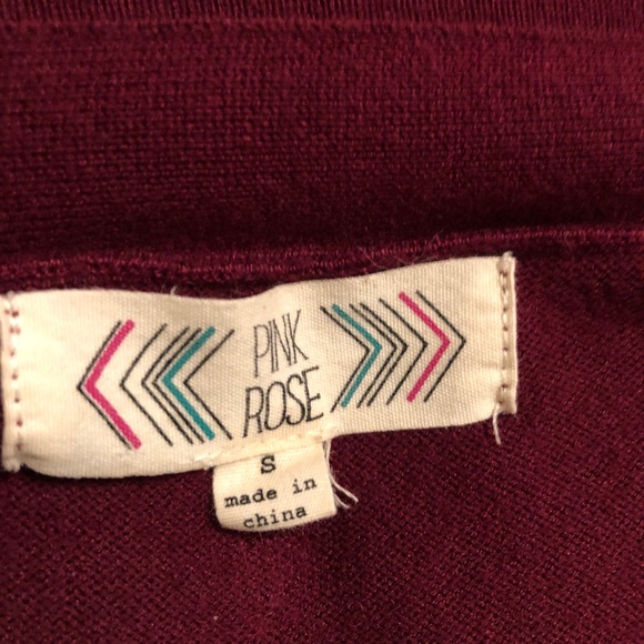 Pink Rose brand burgundy cardigan - Picture 3 of 3